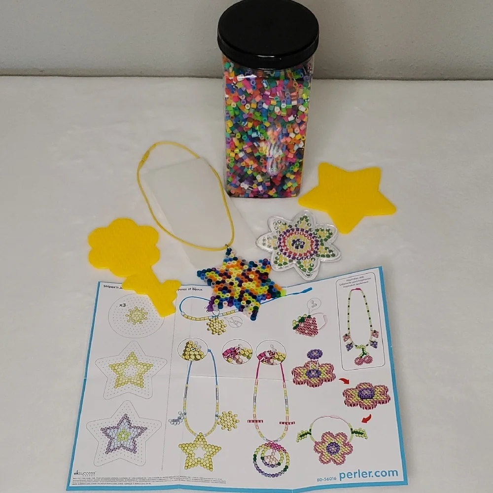 Star Necklace Perler Beads with 3 Pegboards Set Crafting